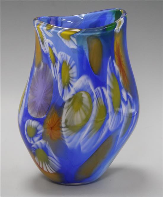 A Studio glass vase signed Norman Stuart Clark height 26.5cm